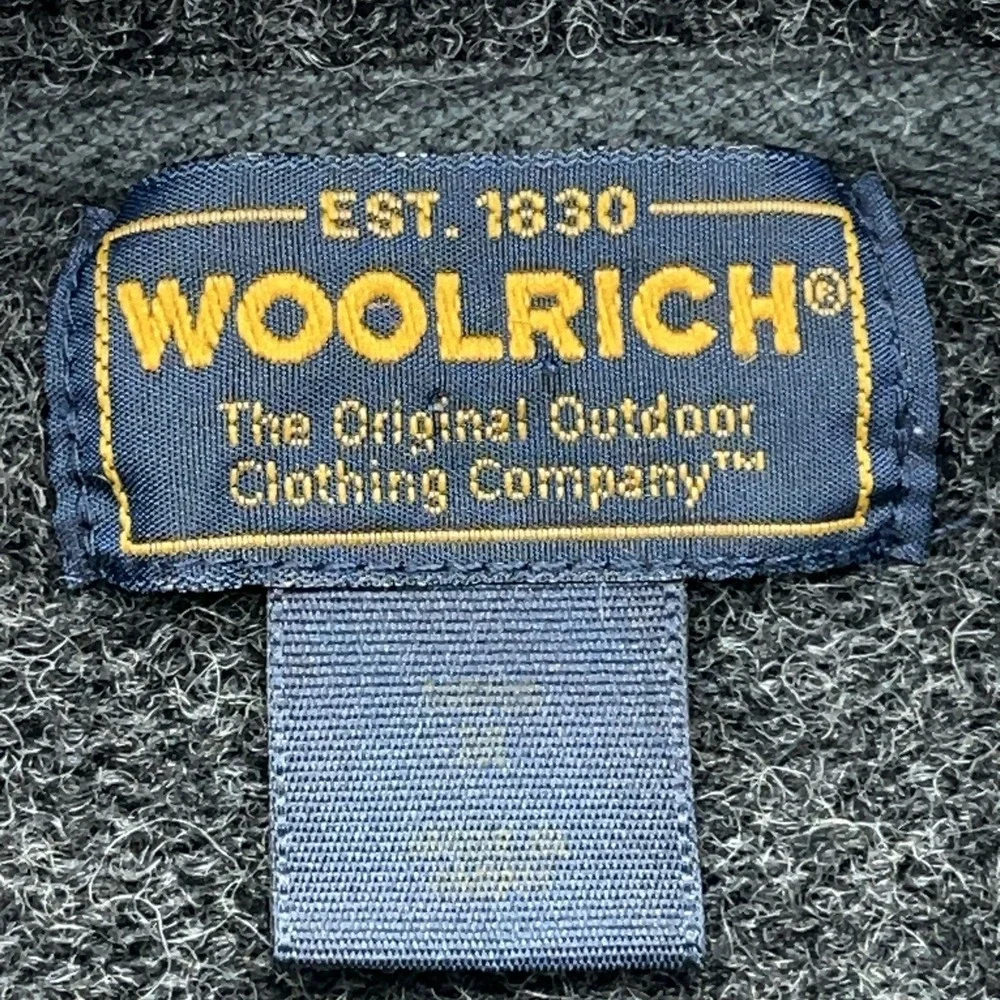 Woolrich Shawl Collar Sweater Mens Medium Gray 100% Wool Vintage Made in Japan